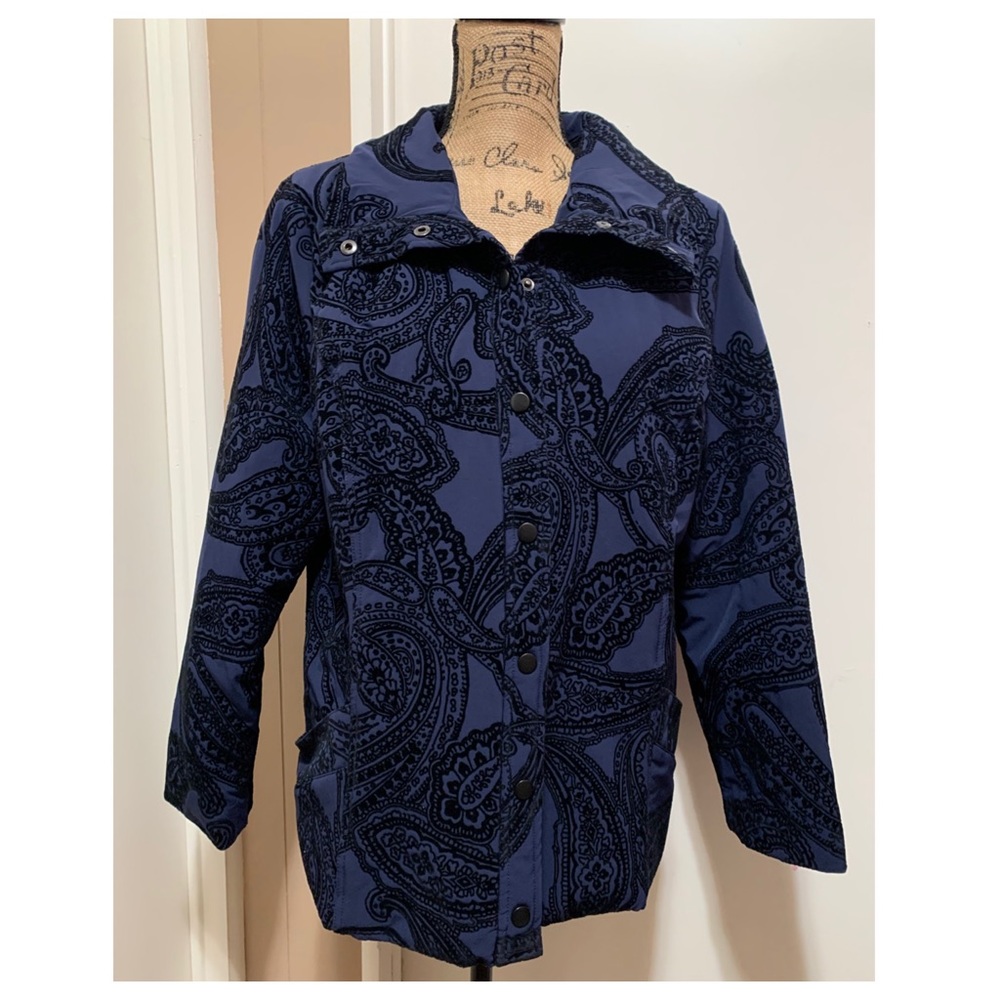 Chicos 2 L Zenergy Flocked Puffy Jacket Blazer